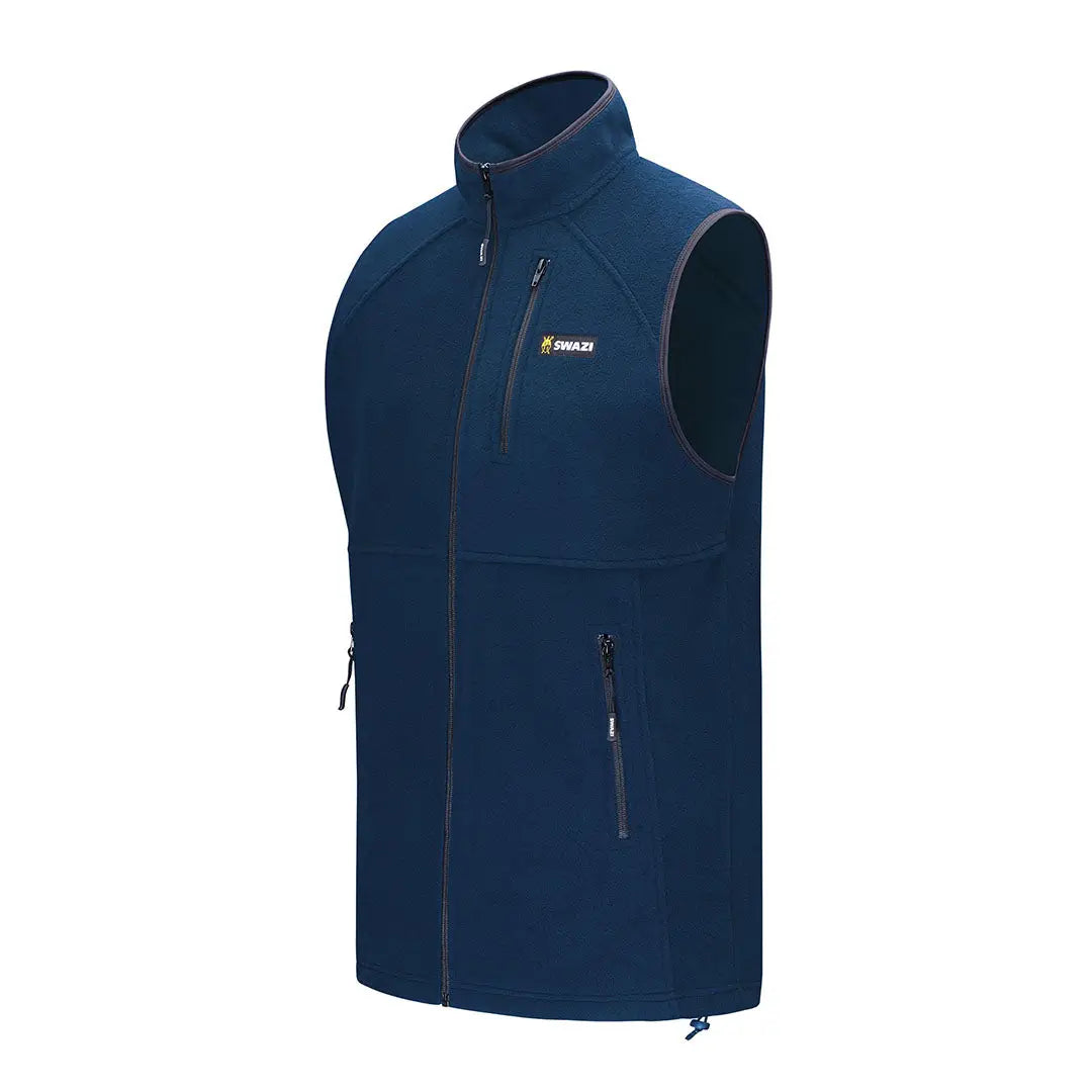 Navy blue Swazi Sherpa Vest with zipper, comfy sherpa vest for cozy style