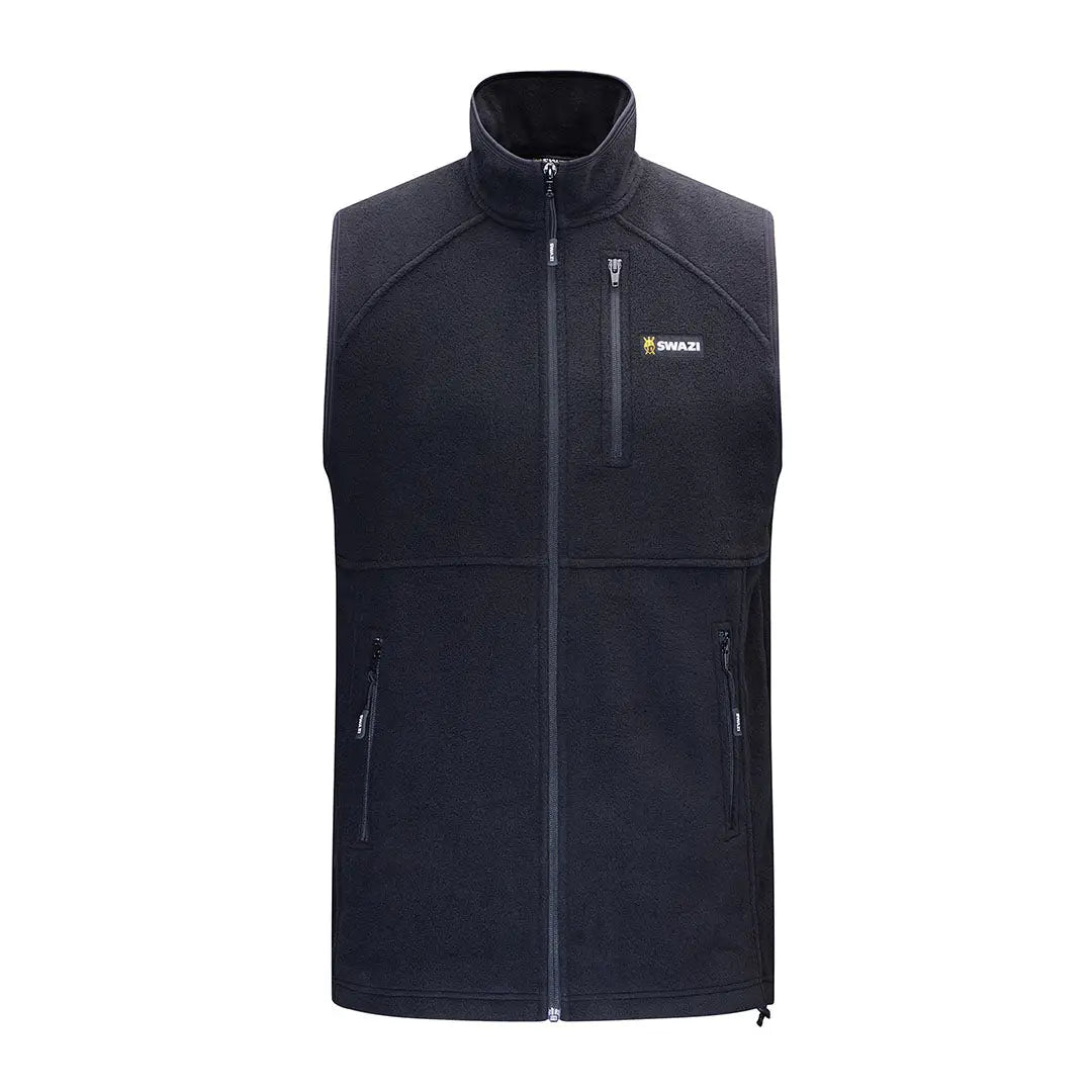 Black fleece vest with zipper, perfect Swazi Sherpa Vest or Sherpa Vest style