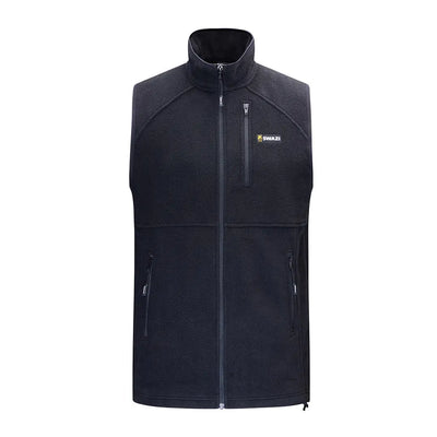 Black fleece vest with zipper, perfect Swazi Sherpa Vest or Sherpa Vest style
