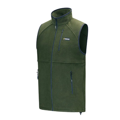 Olive green Swazi Sherpa Vest made of cozy fleece fabric for chill days