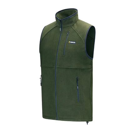 Olive green Swazi Sherpa Vest made of cozy fleece fabric for chill days