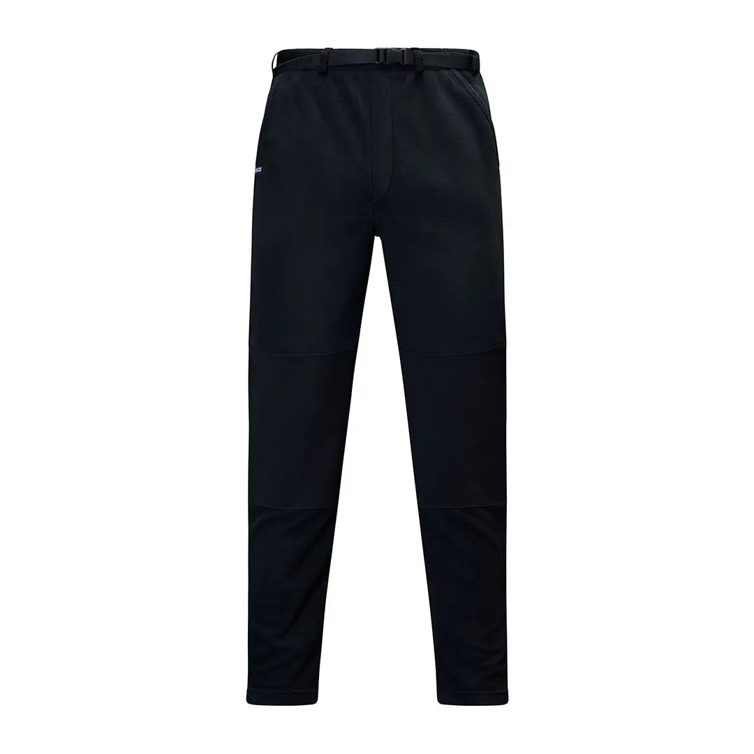 Black hiking pants made from aegis® chinook fabric and 210gsm microfleece for warmth