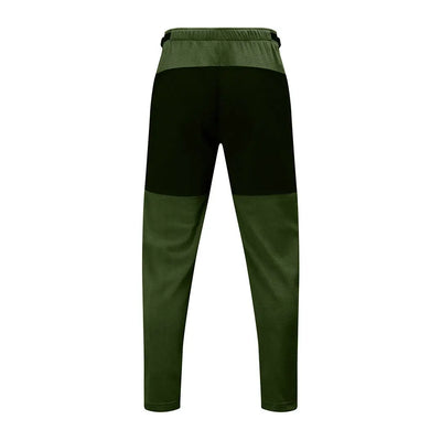 Two-toned green athletic pants made with aegis® Chinook fabric and 210gsm microfleece