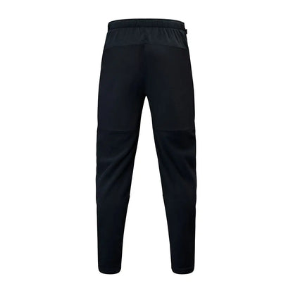 Black athletic pants made from aegis® Chinook fabric and 210gsm microfleece