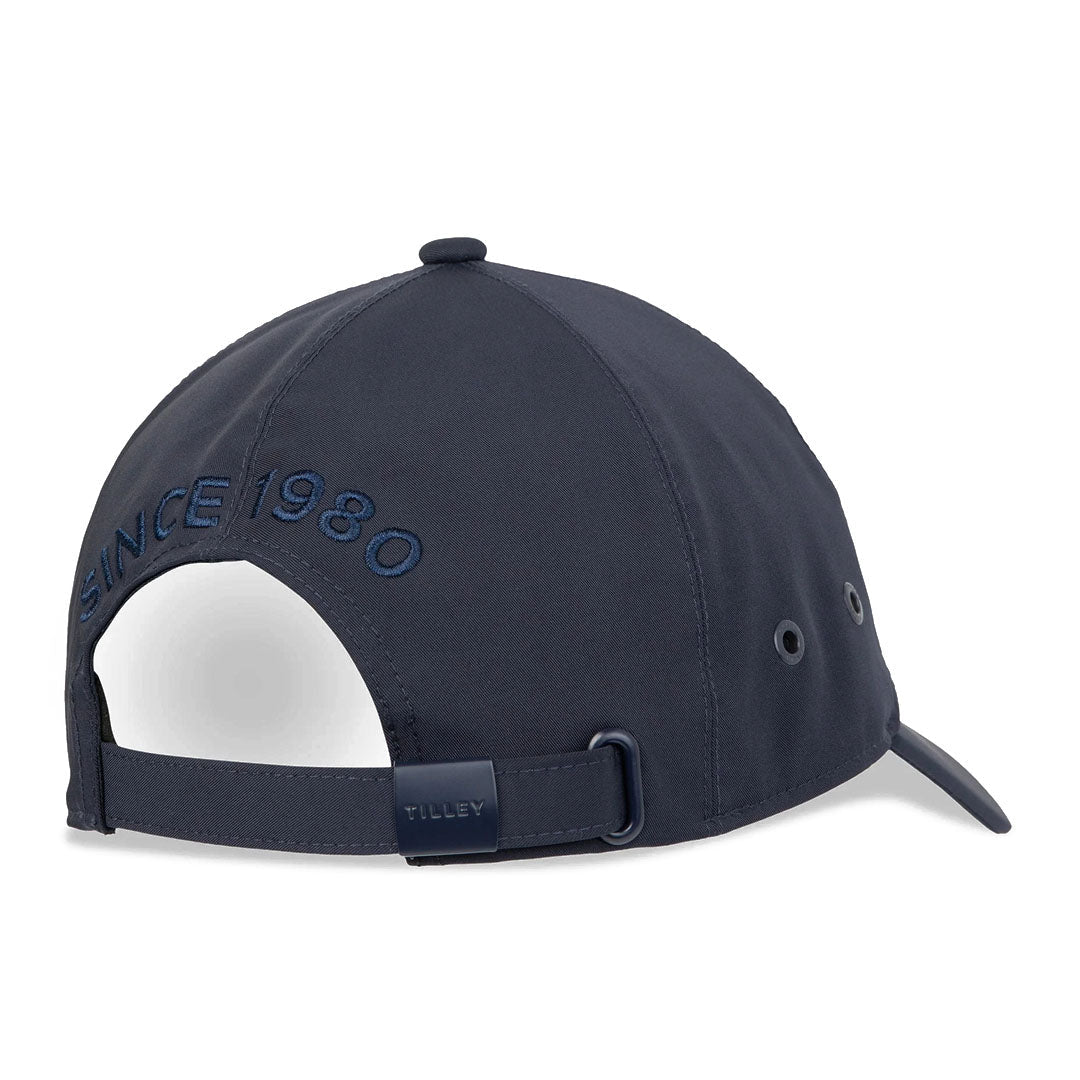 Navy blue Tilley Tech Travel Cap perfect for outdoor adventures and casual style
