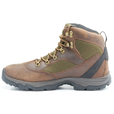 Rugged brown Gore-Tex waterproof boot with green panels, perfect for Treksta Warwick GTX hunting