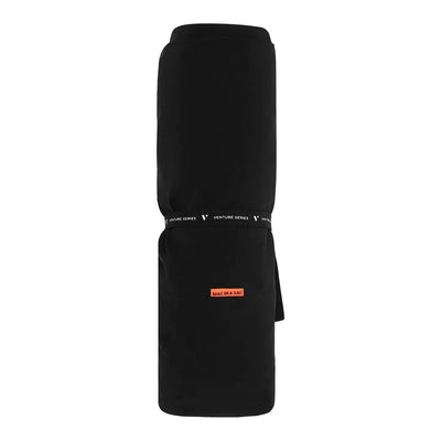 Rolled-up black Venture Ultralite Trousers ready to pack or wear