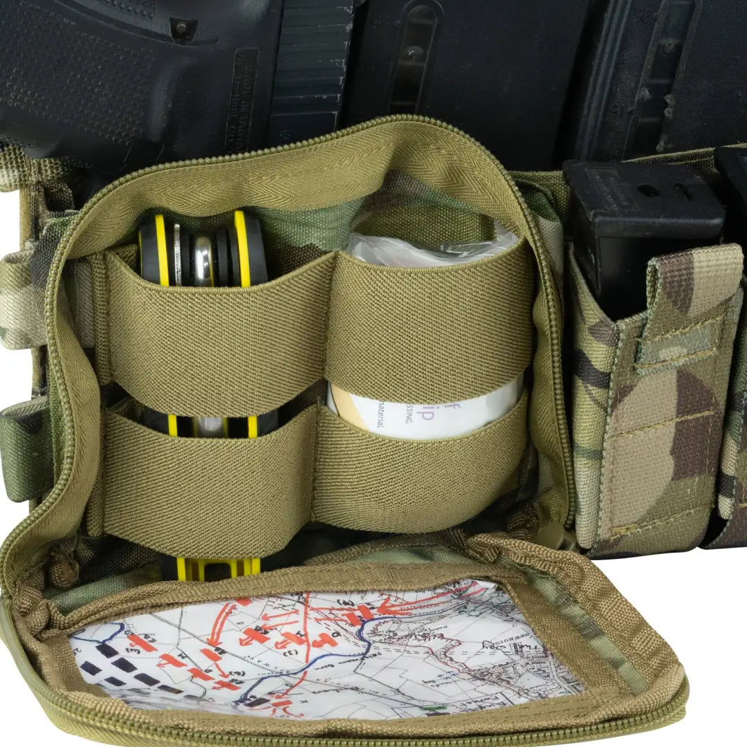 Tactical pouch with flashlights and a map in Viper VX Buckle Up Ready Rig setup