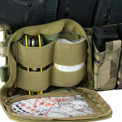 Tactical pouch with flashlights and a map in Viper VX Buckle Up Ready Rig setup