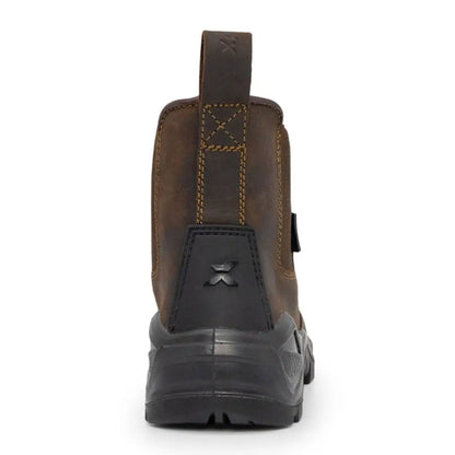 Brown leather Xpert Defiant S3 Safety Dealer Boot with black sole for safety work