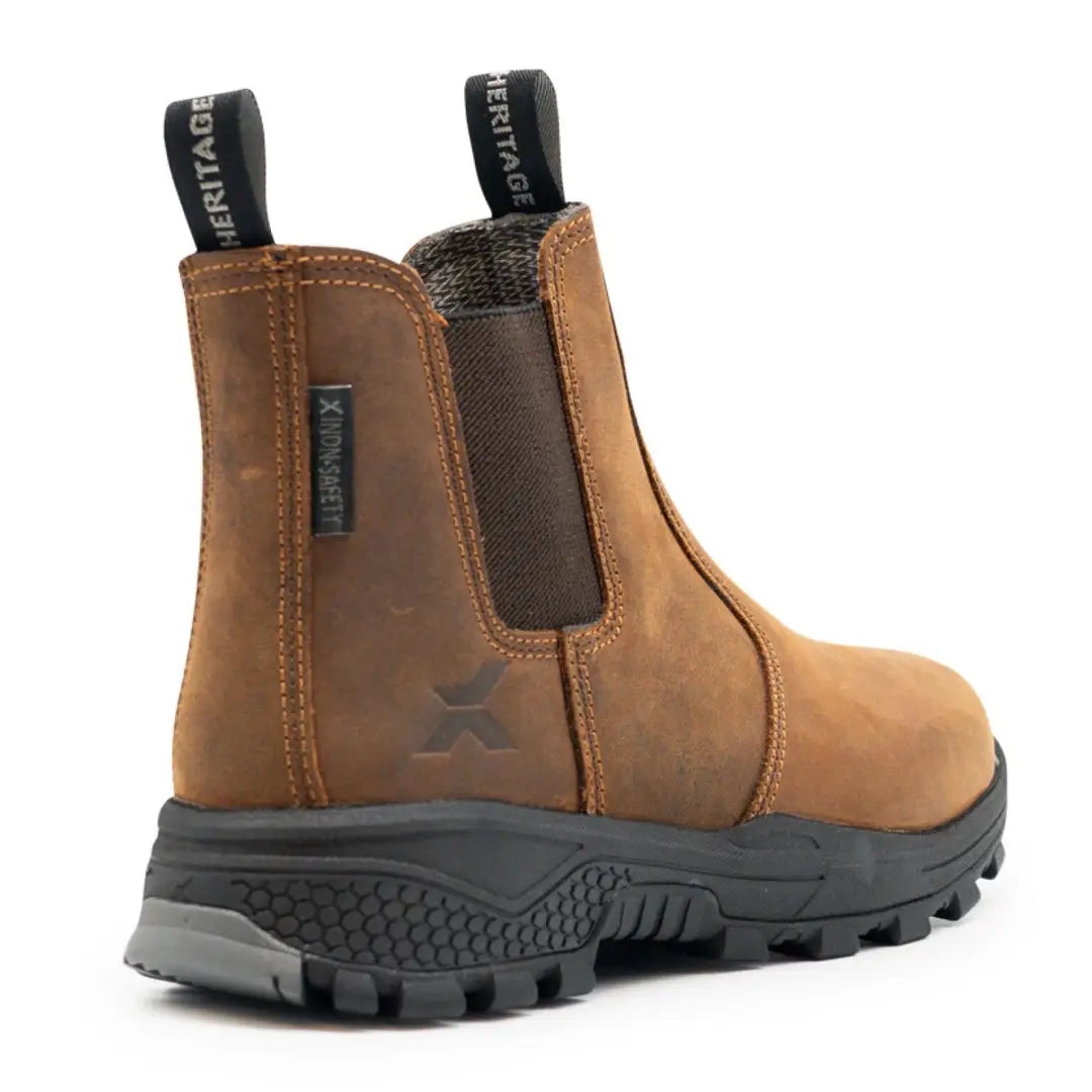 Xpert Heritage Rancher non-safety work boot with brown leather, elastic sides, rugged sole
