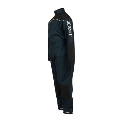 Xpert Pro Junior Coverall in dark blue and black with white trim for protection