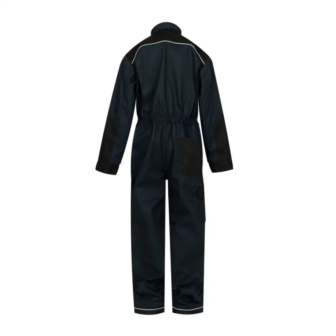 Black waterproof Xpert Pro Junior Coverall with reflective piping for kids outdoor play