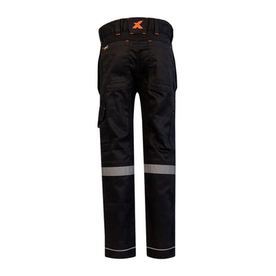 Black Xpert Pro Junior Stretch Work Trouser with reflective stripes and cargo pockets