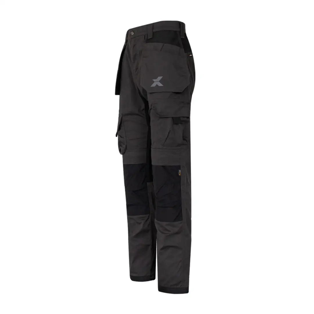 Dark grey cargo work trouser with black knee patches from Xpert Pro Stretch+ for hunting