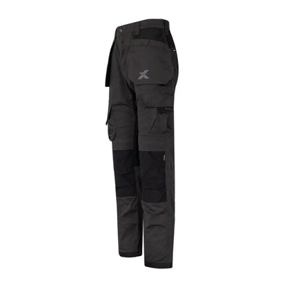 Dark grey cargo work trouser with black knee patches from Xpert Pro Stretch+ for hunting
