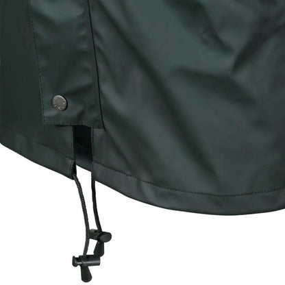 Dark green Xpert Swampmaster Stormgear waterproof jacket fabric with drawstring toggle closure