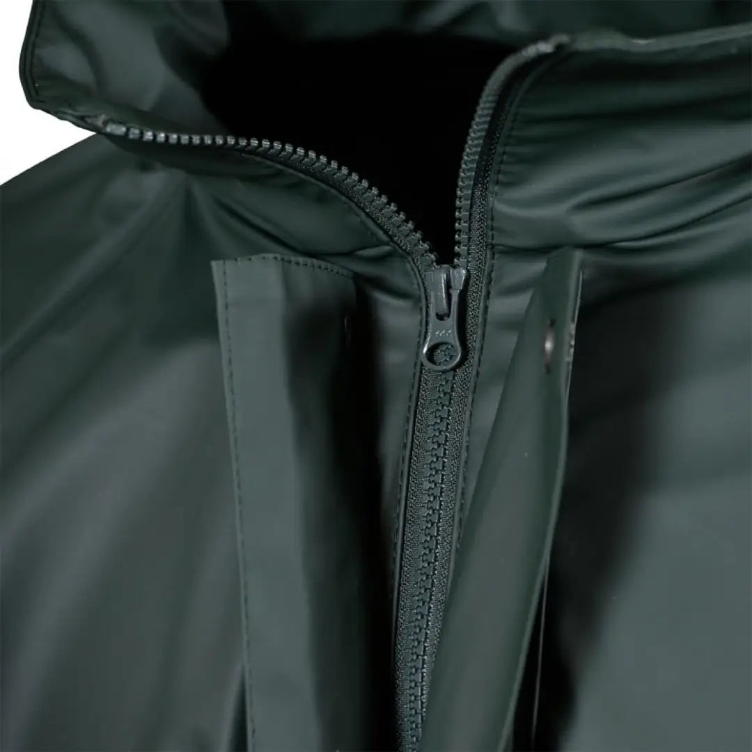 Dark green Xpert Swampmaster Stormgear Waterproof Jacket with partially zipped front