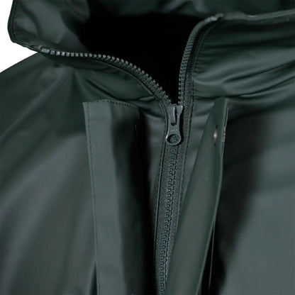 Dark green Xpert Swampmaster Stormgear Waterproof Jacket with partially zipped front