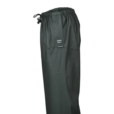 Dark green Xpert Swampmaster Stormgear waterproof trousers with elastic waist and drawstring