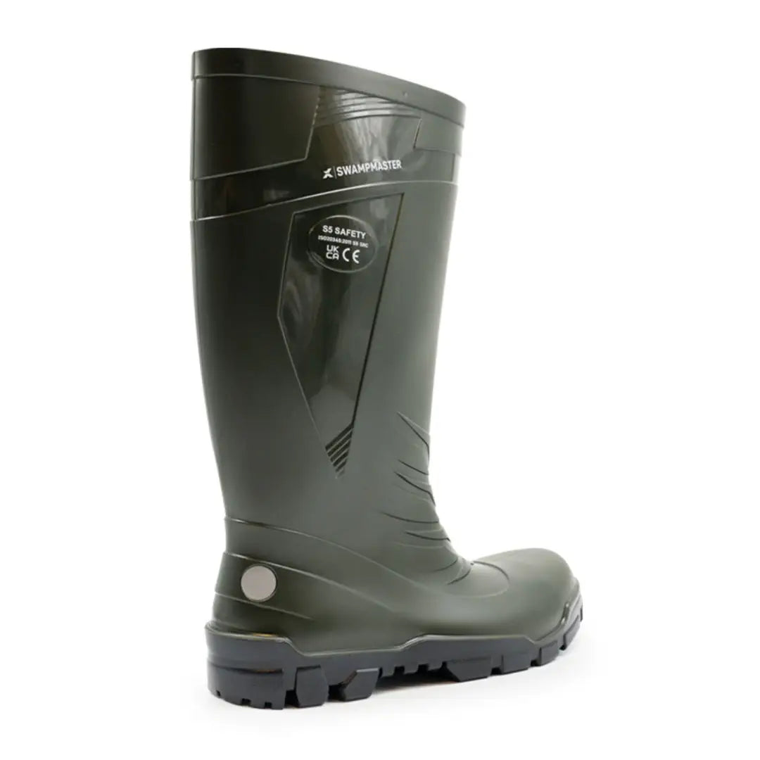 Dark green Xpert Swampmaster Titan S5 Safety PVC Wellington with protective toe and sole