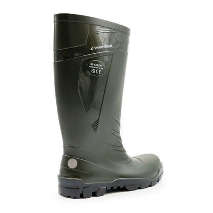Dark green Xpert Swampmaster Titan S5 Safety PVC Wellington with protective toe and sole
